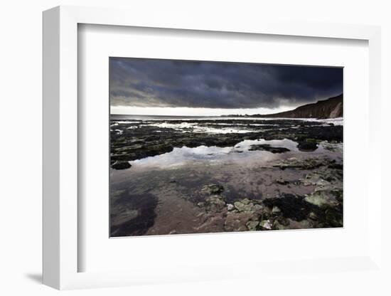 Dramatic Sky over Bridligton from Sewerby Rocks, East Riding of Yorkshire, England, United Kingdom-Mark Sunderland-Framed Photographic Print