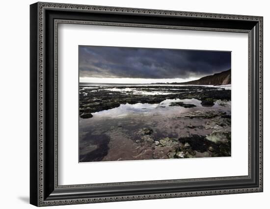 Dramatic Sky over Bridligton from Sewerby Rocks, East Riding of Yorkshire, England, United Kingdom-Mark Sunderland-Framed Photographic Print