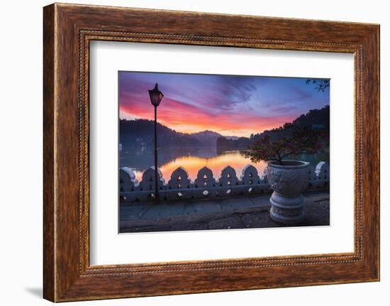 Dramatic Sunrise at Kandy Lake and the Clouds Wall (Walakulu Wall)-Matthew Williams-Ellis-Framed Photographic Print