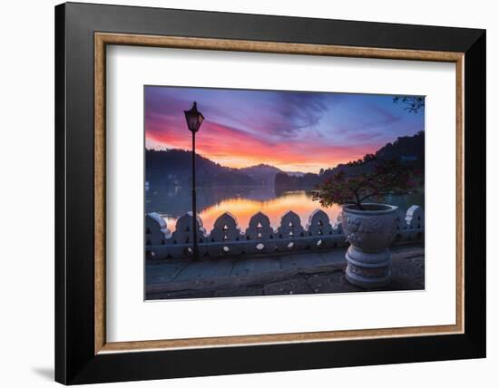 Dramatic Sunrise at Kandy Lake and the Clouds Wall (Walakulu Wall)-Matthew Williams-Ellis-Framed Photographic Print