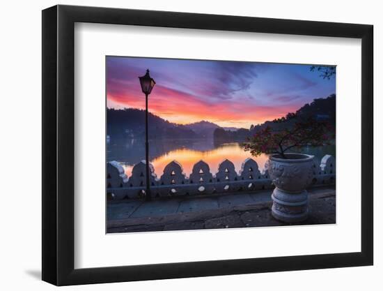 Dramatic Sunrise at Kandy Lake and the Clouds Wall (Walakulu Wall)-Matthew Williams-Ellis-Framed Photographic Print