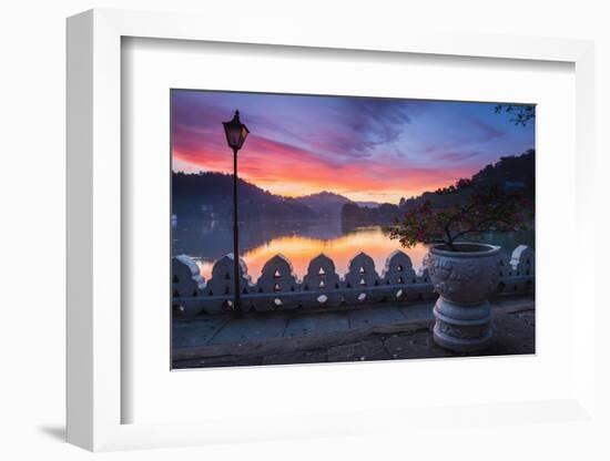 Dramatic Sunrise at Kandy Lake and the Clouds Wall (Walakulu Wall)-Matthew Williams-Ellis-Framed Photographic Print