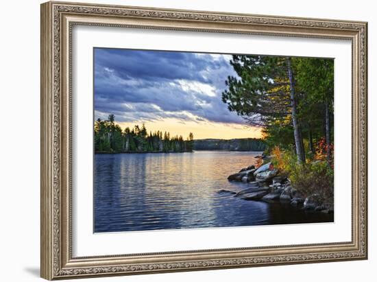 Dramatic Sunset at Lake-elenathewise-Framed Photographic Print