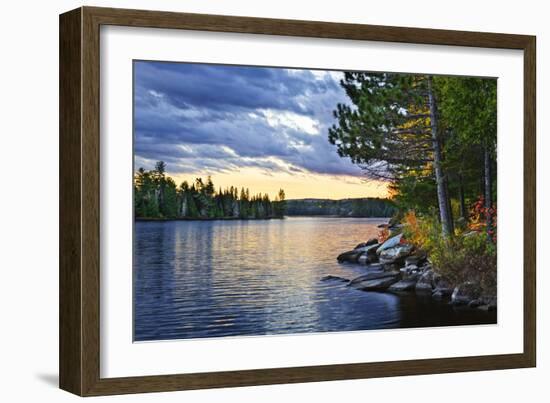 Dramatic Sunset at Lake-elenathewise-Framed Photographic Print