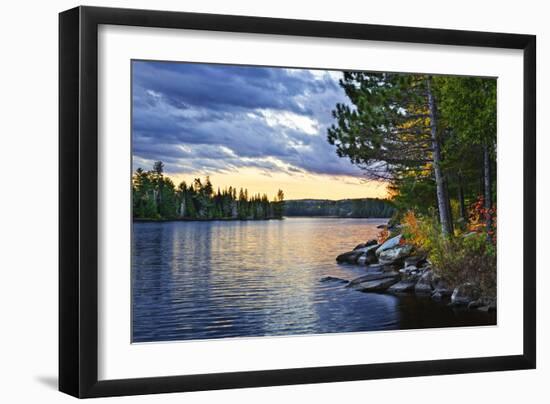 Dramatic Sunset at Lake-elenathewise-Framed Photographic Print