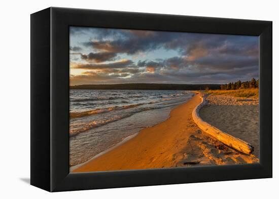 Dramatic sunset at Sand Point, Pictured Rocks National Lakeshore, Michigan, USA-Chuck Haney-Framed Premier Image Canvas