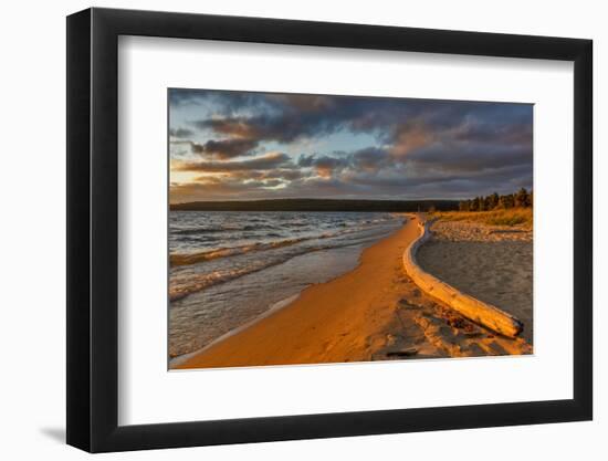 Dramatic sunset at Sand Point, Pictured Rocks National Lakeshore, Michigan, USA-Chuck Haney-Framed Photographic Print