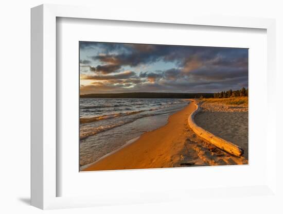 Dramatic sunset at Sand Point, Pictured Rocks National Lakeshore, Michigan, USA-Chuck Haney-Framed Photographic Print