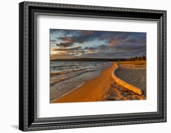 Dramatic sunset at Sand Point, Pictured Rocks National Lakeshore, Michigan, USA-Chuck Haney-Framed Photographic Print