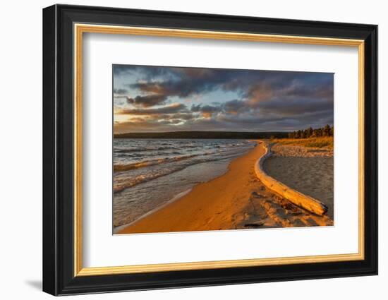 Dramatic sunset at Sand Point, Pictured Rocks National Lakeshore, Michigan, USA-Chuck Haney-Framed Photographic Print