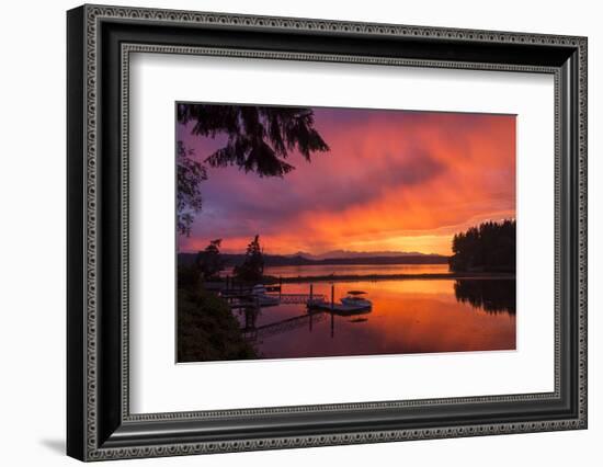 Dramatic Sunset Bainbridge Island Toward Olympic Mountains-Trish Drury-Framed Photographic Print