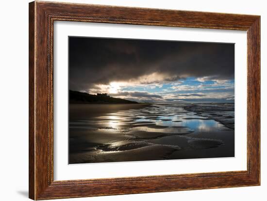 Dramatic Sunset Light on the Beach at Bamburgh, Northumberland England UK-Tracey Whitefoot-Framed Photographic Print