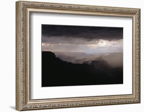 Dramatic Weather over the Grand Canyon, Yaki Point, Arizona-Greg Probst-Framed Photographic Print