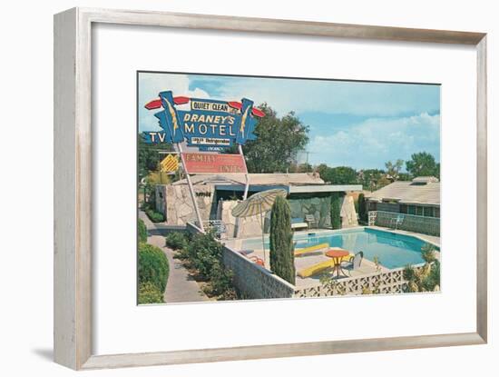 Draney's Motel and Pool-null-Framed Art Print