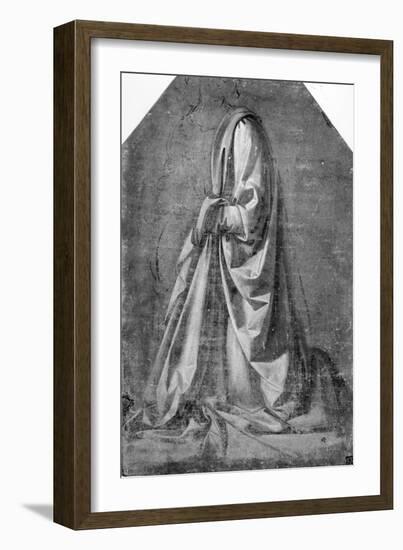 Drapery Study for a Kneeling Figure Seen in Three-quarter Profile to the Left, c.1475-Leonardo da Vinci-Framed Giclee Print