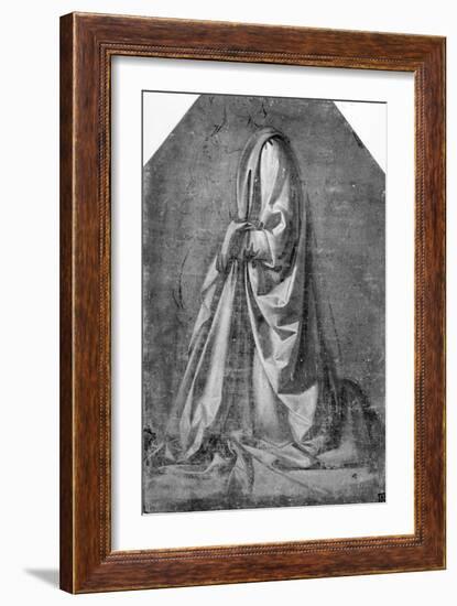 Drapery Study for a Kneeling Figure Seen in Three-quarter Profile to the Left, c.1475-Leonardo da Vinci-Framed Giclee Print