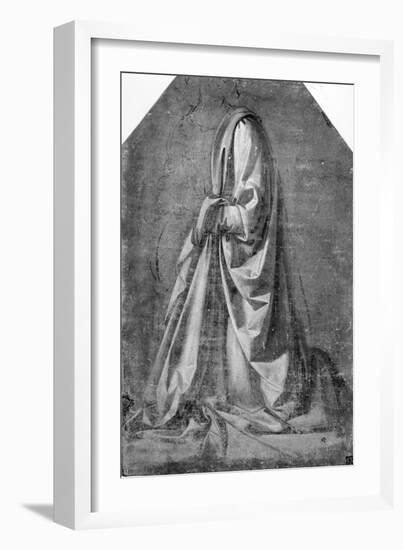 Drapery Study for a Kneeling Figure Seen in Three-quarter Profile to the Left, c.1475-Leonardo da Vinci-Framed Giclee Print