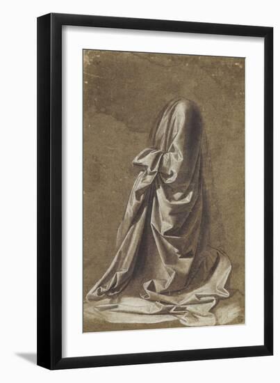 Drapery Study for a kneeling figure-Leonardo da Vinci-Framed Giclee Print