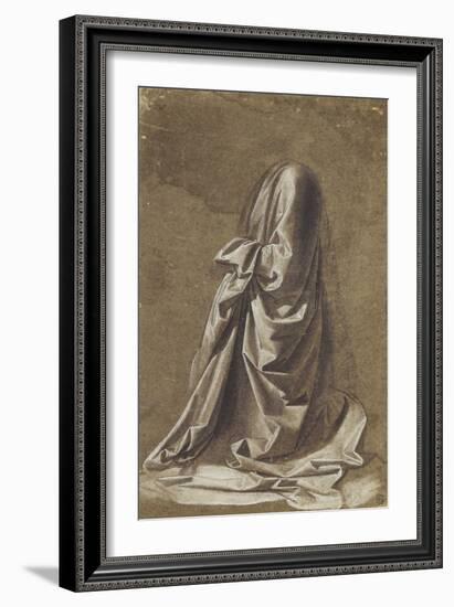 Drapery Study for a kneeling figure-Leonardo da Vinci-Framed Giclee Print