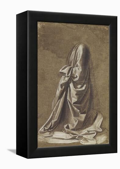 Drapery Study for a Kneeling Figure-Leonardo da Vinci-Framed Premier Image Canvas