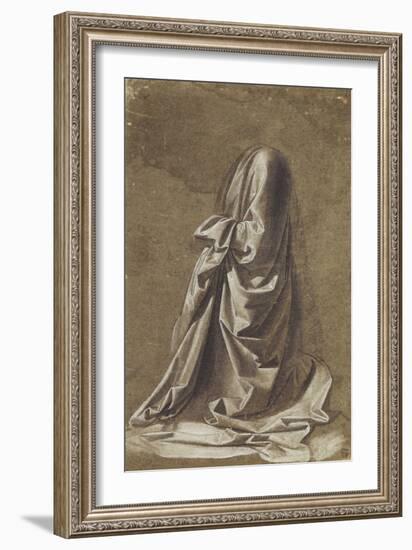 Drapery Study for a Kneeling Figure-Leonardo da Vinci-Framed Giclee Print