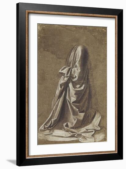 Drapery Study for a Kneeling Figure-Leonardo da Vinci-Framed Giclee Print