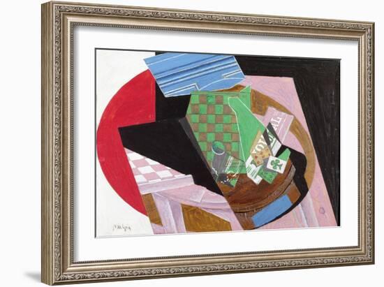 Draughtboard and Playing Cards-Juan Gris-Framed Giclee Print