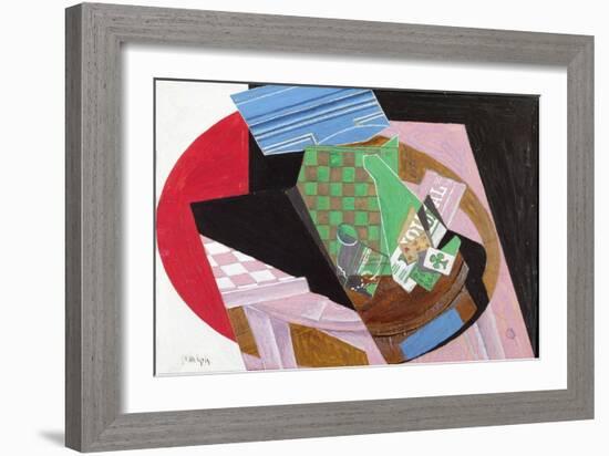 Draughtboard and Playing Cards-Juan Gris-Framed Giclee Print