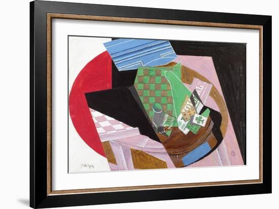 Draughtboard and Playing Cards-Juan Gris-Framed Giclee Print