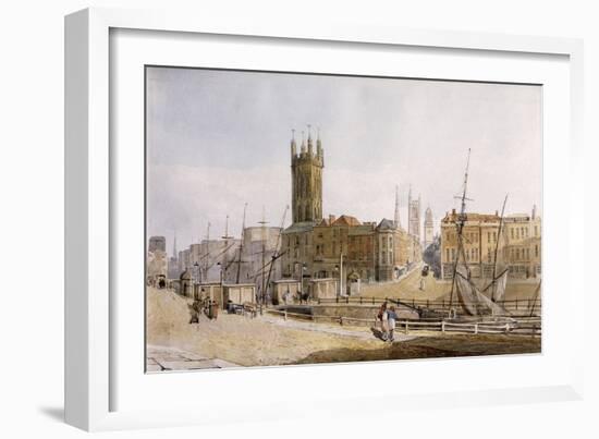 Draw Bridge from St. Augustine's Bank, Bristol-James Johnson-Framed Giclee Print