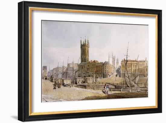 Draw Bridge from St. Augustine's Bank, Bristol-James Johnson-Framed Giclee Print