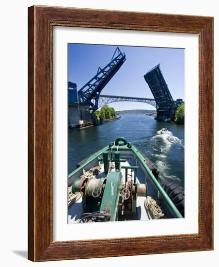 Drawbridge, Lake Union, Seattle, Washington, USA-William Sutton-Framed Photographic Print