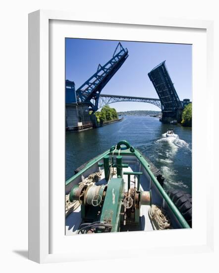 Drawbridge, Lake Union, Seattle, Washington, USA-William Sutton-Framed Photographic Print