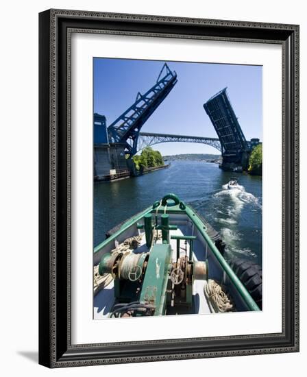 Drawbridge, Lake Union, Seattle, Washington, USA-William Sutton-Framed Photographic Print