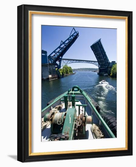 Drawbridge, Lake Union, Seattle, Washington, USA-William Sutton-Framed Photographic Print
