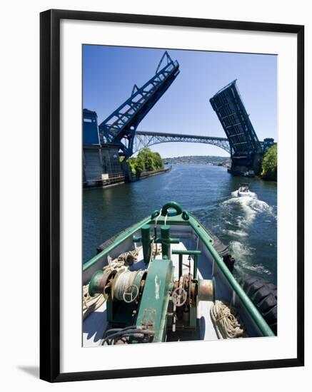 Drawbridge, Lake Union, Seattle, Washington, USA-William Sutton-Framed Photographic Print