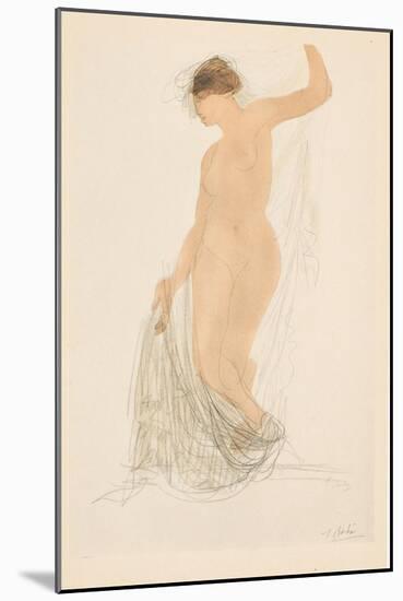 Drawing, 1911 (Coloured Collotype)-Auguste Rodin-Mounted Giclee Print