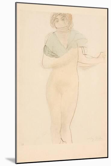 Drawing, 1911 (Coloured Collotype)-Auguste Rodin-Mounted Giclee Print