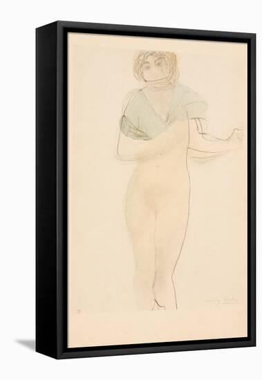 Drawing, 1911 (Coloured Collotype)-Auguste Rodin-Framed Premier Image Canvas