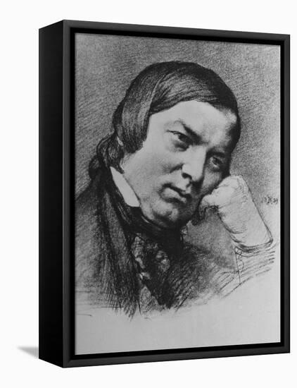 Drawing by Bendemann Dated 1859 of German Composer Robert Schumann-null-Framed Premier Image Canvas