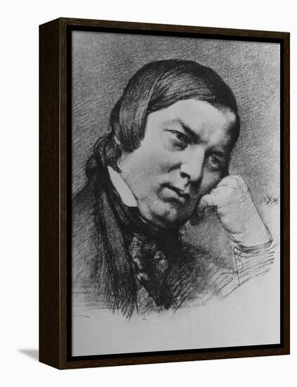 Drawing by Bendemann Dated 1859 of German Composer Robert Schumann-null-Framed Premier Image Canvas