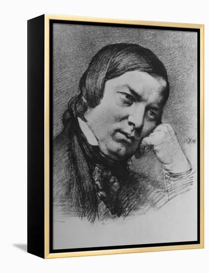 Drawing by Bendemann Dated 1859 of German Composer Robert Schumann-null-Framed Premier Image Canvas