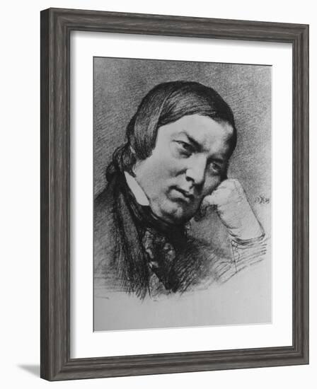 Drawing by Bendemann Dated 1859 of German Composer Robert Schumann-null-Framed Photographic Print