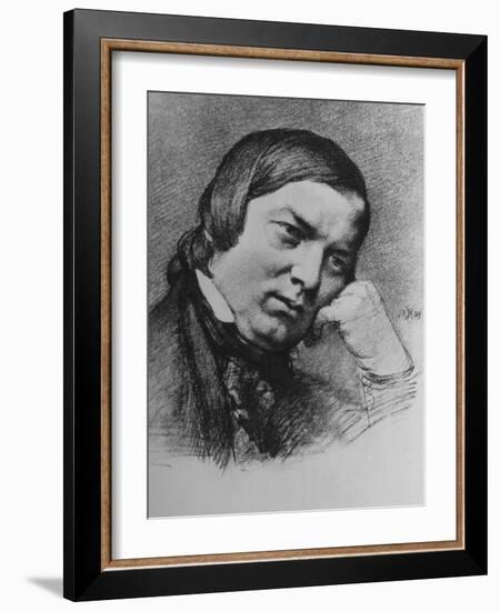 Drawing by Bendemann Dated 1859 of German Composer Robert Schumann-null-Framed Photographic Print