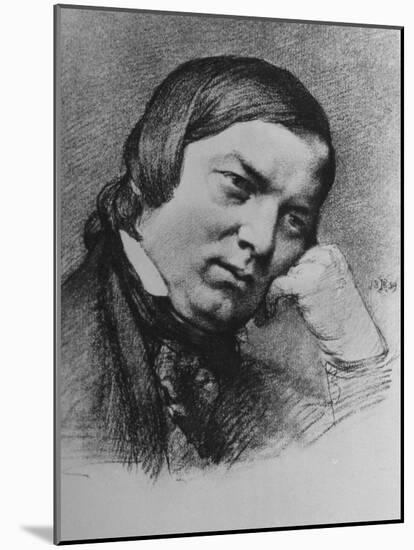 Drawing by Bendemann Dated 1859 of German Composer Robert Schumann-null-Mounted Photographic Print