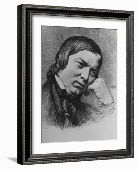 Drawing by Bendemann Dated 1859 of German Composer Robert Schumann-null-Framed Photographic Print