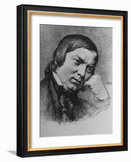 Drawing by Bendemann Dated 1859 of German Composer Robert Schumann-null-Framed Photographic Print