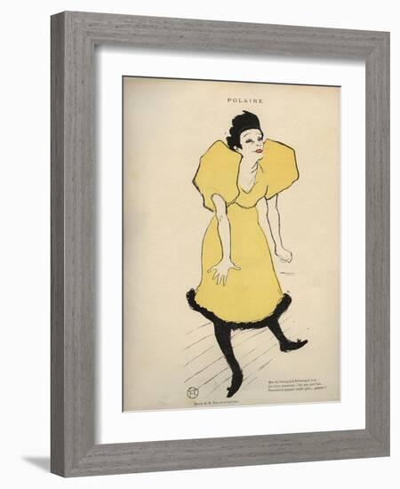 Drawing by Henri De Toulouse Lautrec Representing “” Polar” (La Chanteuse Polaire) in Le Rire - Jou-Henri de Toulouse-Lautrec-Framed Giclee Print