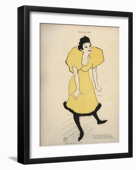 Drawing by Henri De Toulouse Lautrec Representing “” Polar” (La Chanteuse Polaire) in Le Rire - Jou-Henri de Toulouse-Lautrec-Framed Giclee Print