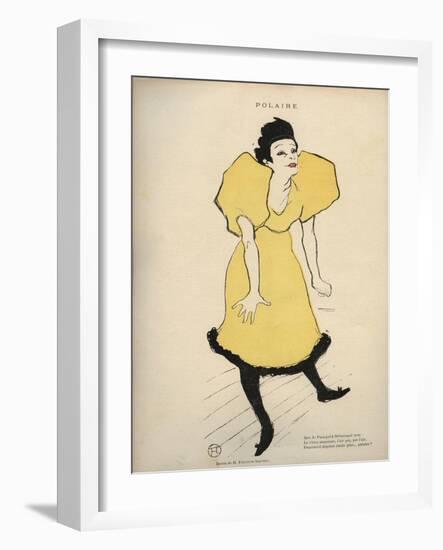 Drawing by Henri De Toulouse Lautrec Representing “” Polar” (La Chanteuse Polaire) in Le Rire - Jou-Henri de Toulouse-Lautrec-Framed Giclee Print